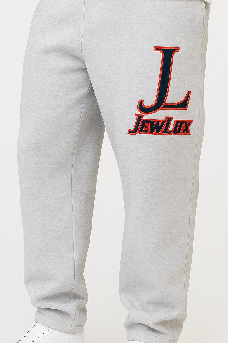 “JL” Ash Grey Straight Leg Sweatpants